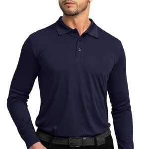 Grand Slam Golf Men’s XXLG long sleeve collar like new navy‎ blue 1/4 button up